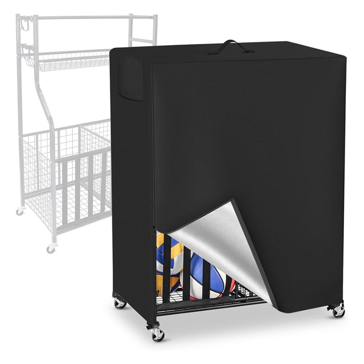 Sports Equipment Organizer Rack - Penutup Rak Bola Basket Penutup Organizer