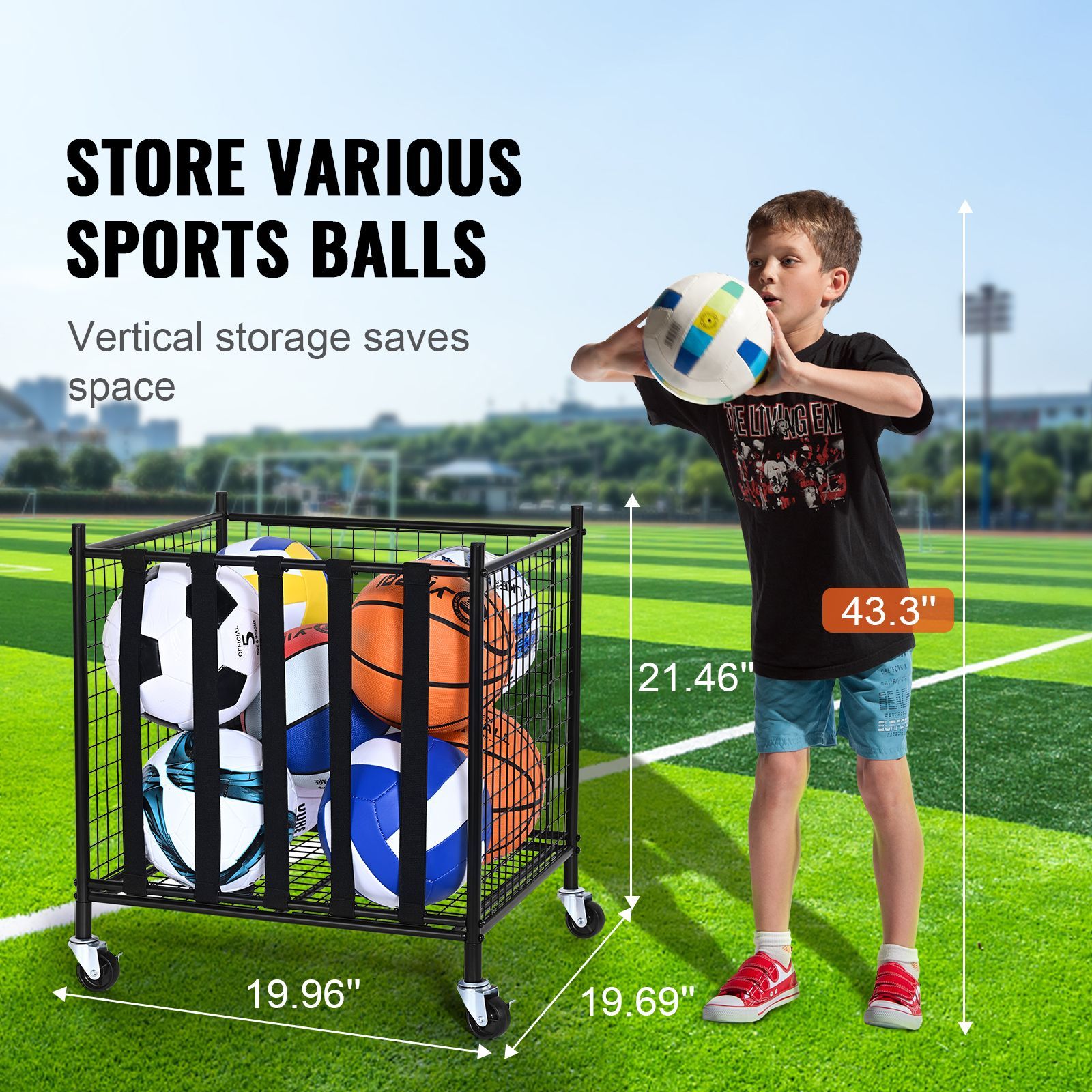 Keranjang Penyimpanan Bola Ola - Sports Equipment Organizer Rack ulasan dan harga