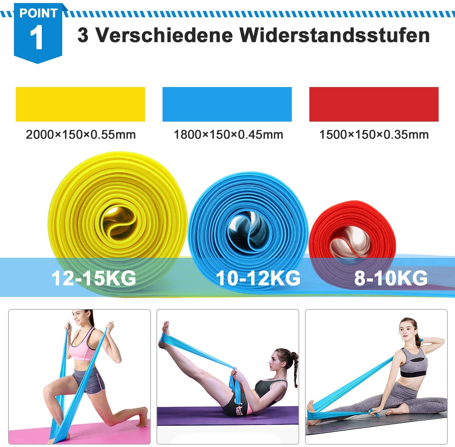 Pita Kebugaran Elastis 3 Buah  - Sports Equipment Pictures ulasan dan harga