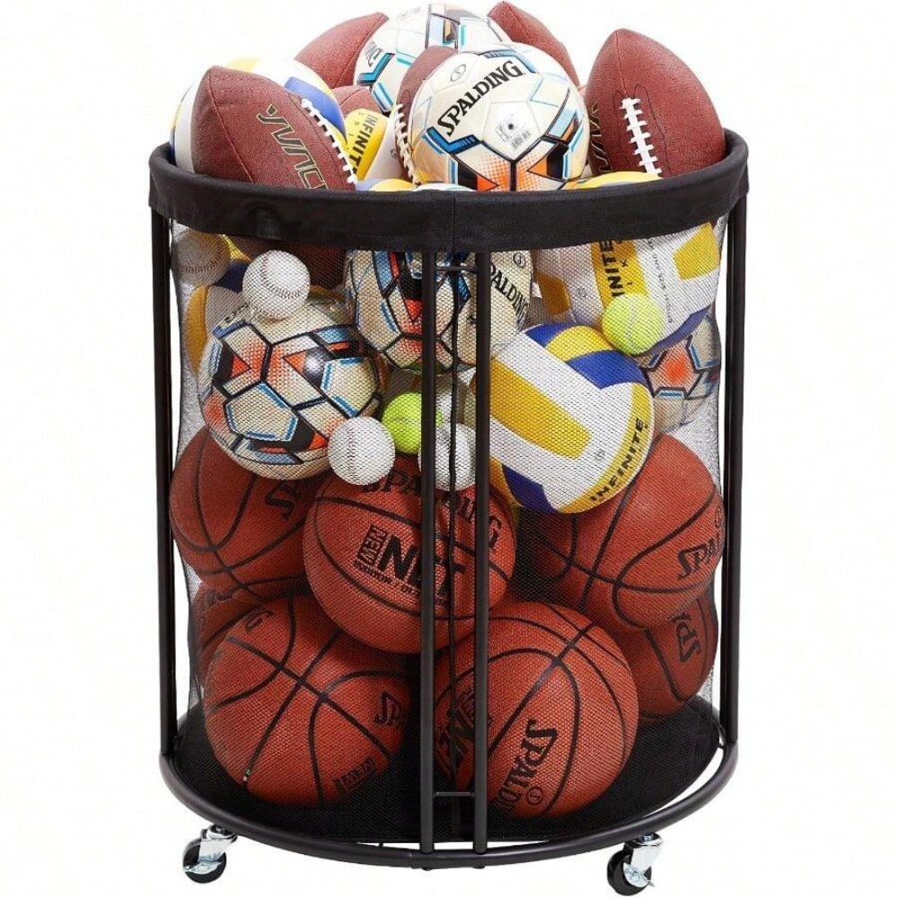Troli Penyimpanan Bola Tahan B - Sports Equipment Organizer Rack ulasan dan harga