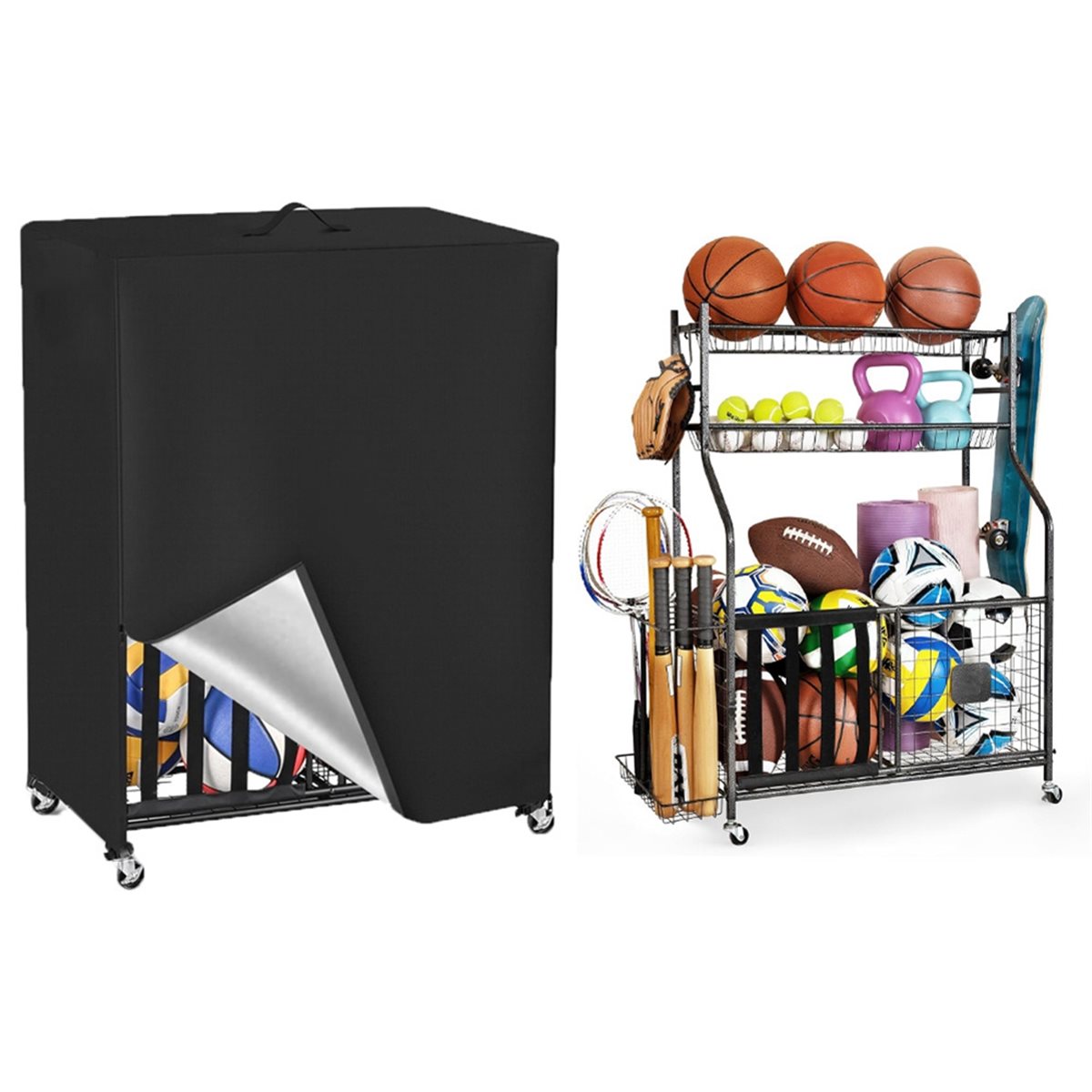 Penutup Rak Bola Basket Penutu - Sports Equipment Organizer Rack ulasan dan harga